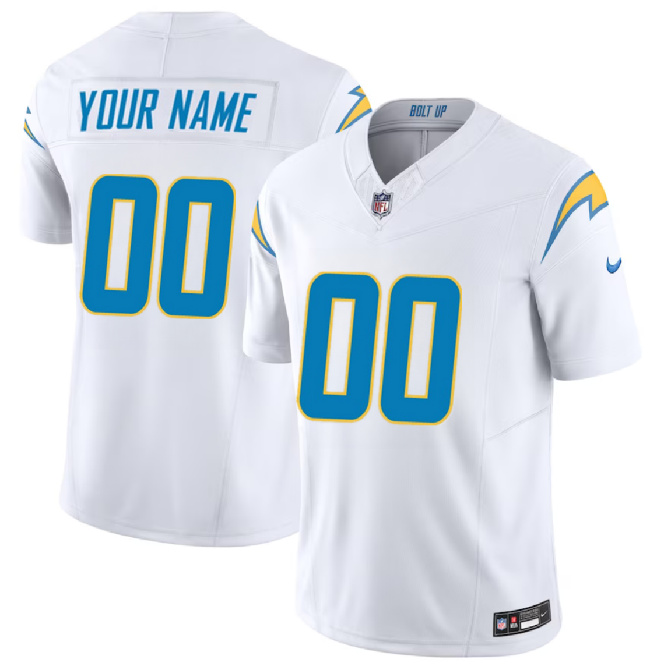 Men's Los Angeles Chargers Active Player Custom White 2023 F.U.S.E. Vapor Untouchable Alternate Limited Football Stitched Jersey